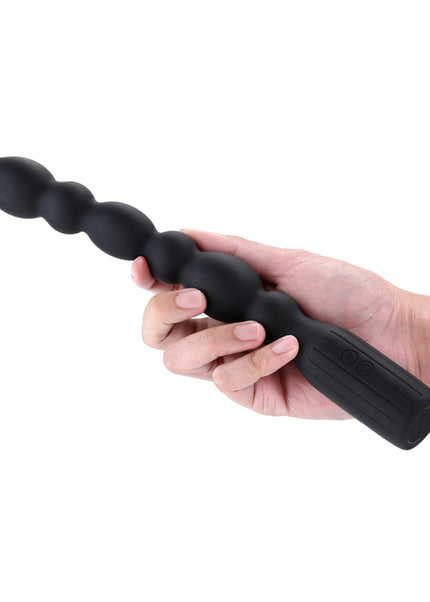 Renegade Prime - Black - Black 28.8 cm USB Rechargeable Vibrating Anal Beads