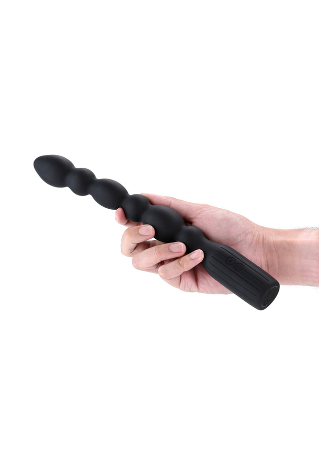 Renegade Prime - Black - Black 28.8 cm USB Rechargeable Vibrating Anal Beads