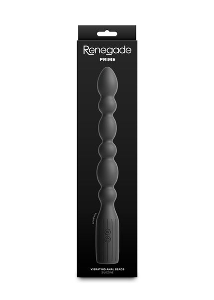 Renegade Prime - Black - Black 28.8 cm USB Rechargeable Vibrating Anal Beads
