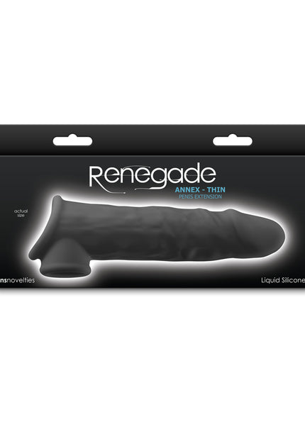 Renegade Annex - Thin - Black - Black 19.4 cm Penis Extender Sleeve