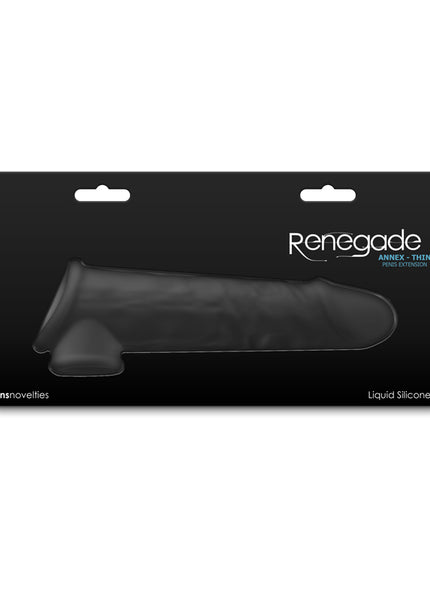Renegade Annex - Thin - Black - Black 19.4 cm Penis Extender Sleeve