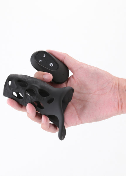 Renegade Edge - Black - Black USB Rechargeable Vibrating Penis Sleeve with Wireless Remote