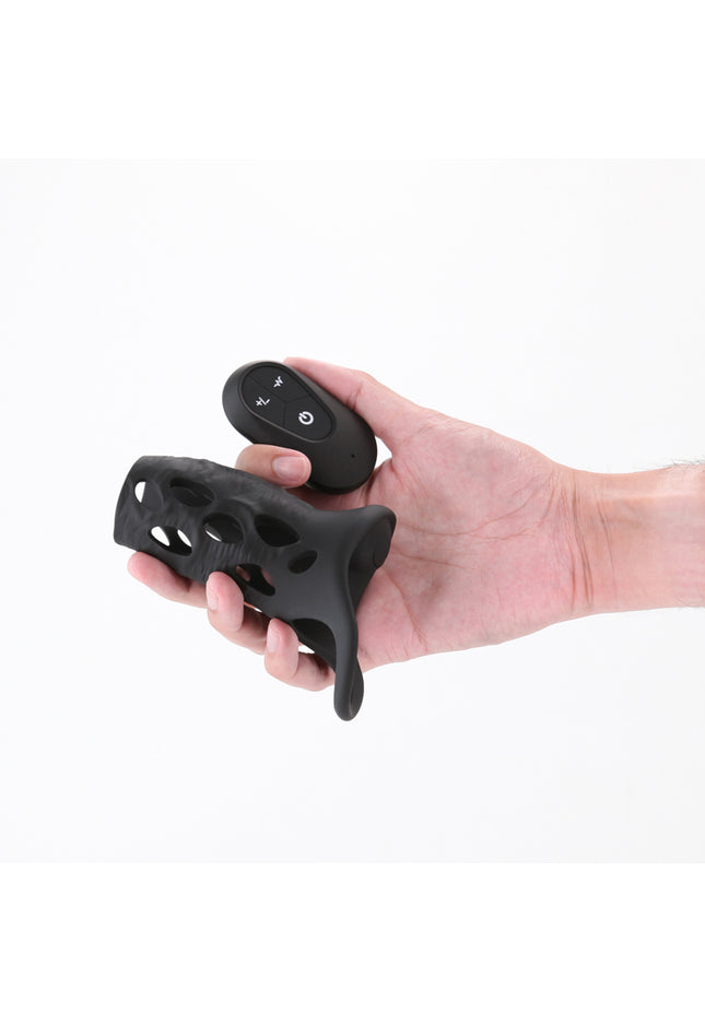 Renegade Edge - Black - Black USB Rechargeable Vibrating Penis Sleeve with Wireless Remote