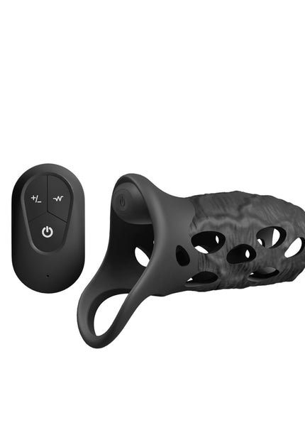Renegade Edge - Black - Black USB Rechargeable Vibrating Penis Sleeve with Wireless Remote