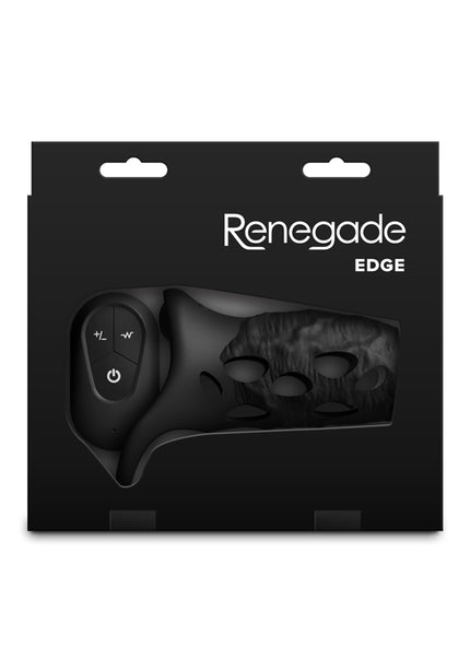 Renegade Edge - Black - Black USB Rechargeable Vibrating Penis Sleeve with Wireless Remote