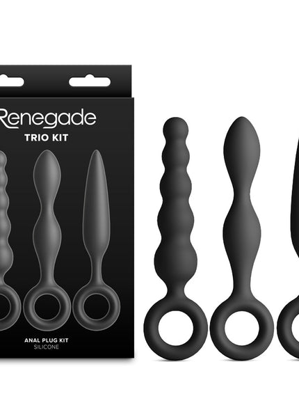 Renegade Trio Kit - Black - Black Butt Plugs - Set of 3