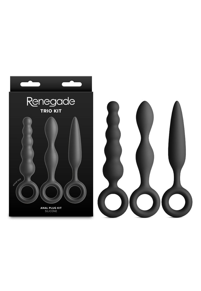 Renegade Trio Kit - Black - Black Butt Plugs - Set of 3