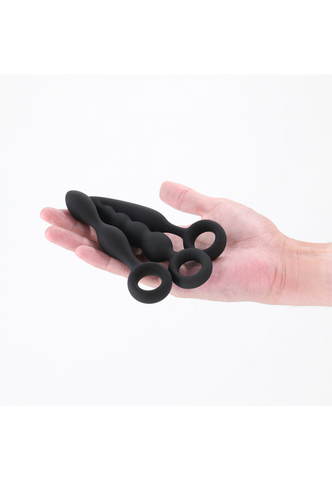 Renegade Trio Kit - Black - Black Butt Plugs - Set of 3