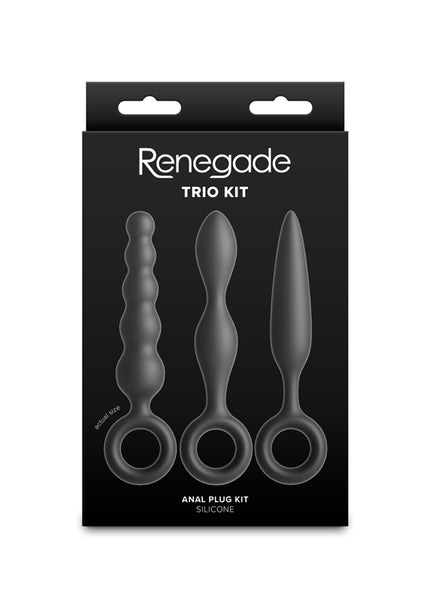 Renegade Trio Kit - Black - Black Butt Plugs - Set of 3