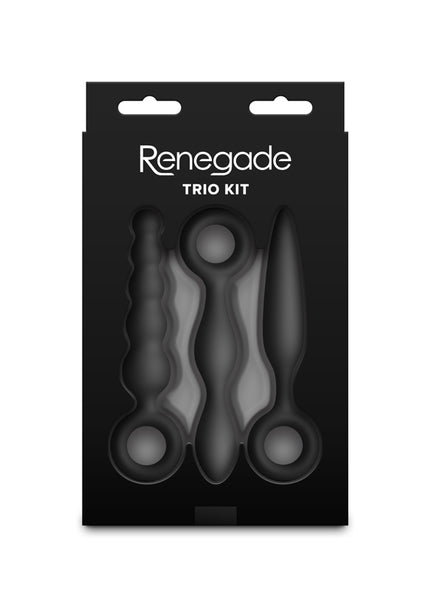 Renegade Trio Kit - Black - Black Butt Plugs - Set of 3