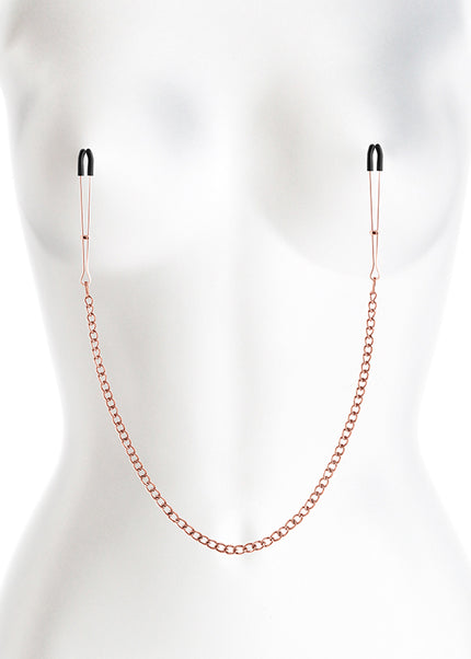 Bound Nipple Clamps - DC3 - Rose Gold - Rose Gold Nipple Clamps with Chain