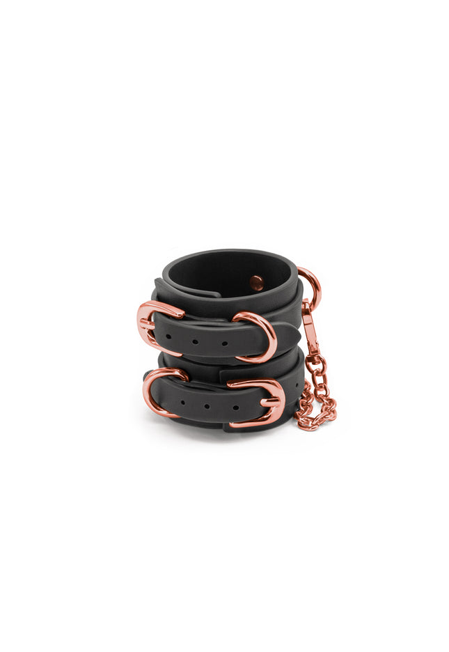 Bondage Couture Wrist Cuffs - Black - Black Restraints