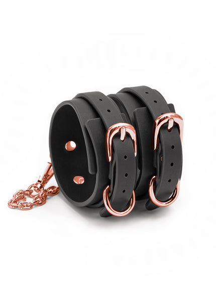 Bondage Couture Ankle Cuffs - Black - Black Restraints