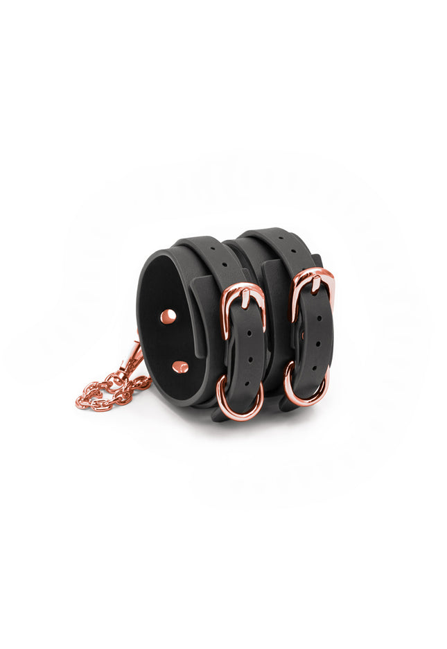 Bondage Couture Ankle Cuffs - Black - Black Restraints