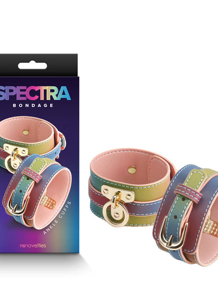 Spectra Bondage Ankle Cuffs - Rainbow - Rainbow Restraints