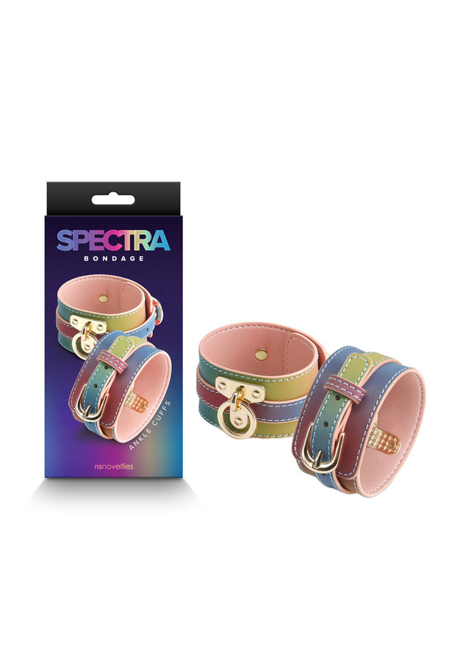 Spectra Bondage Ankle Cuffs - Rainbow - Rainbow Restraints