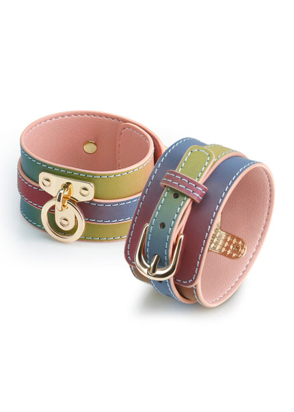 Spectra Bondage Ankle Cuffs - Rainbow - Rainbow Restraints