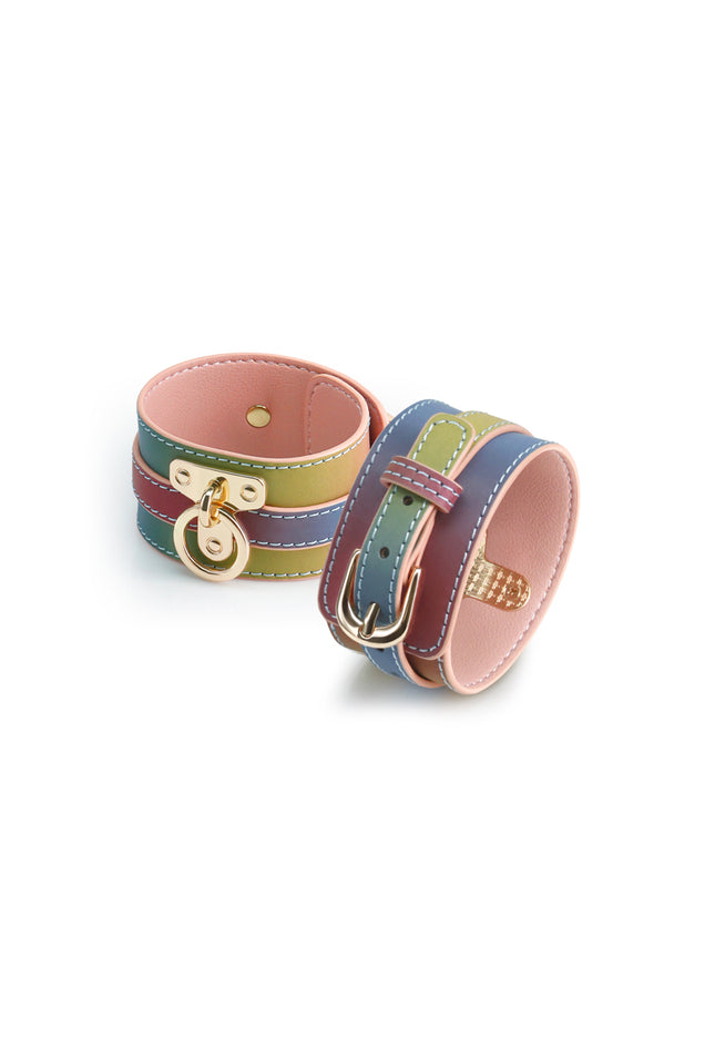 Spectra Bondage Ankle Cuffs - Rainbow - Rainbow Restraints