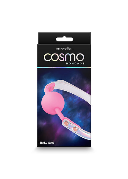 Cosmo Bondage Ball Gag - Rainbow - Metallic Rainbow/Pink Mouth Restraint