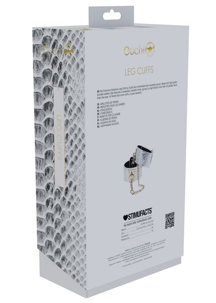 OUCH! Florence Collection - Leg Cuffs - White Restraints