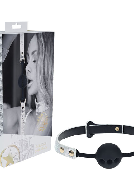 OUCH! Florence Collection - Silicone Ball Gag - White Breathable Mouth Restraint