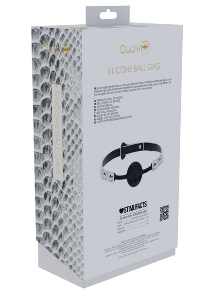OUCH! Florence Collection - Silicone Ball Gag - White Breathable Mouth Restraint