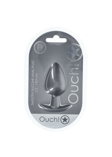 OUCH! Anal Plug - Large - Gun Metal - Gun Metal Grey 8.9 cm Large Butt Plug