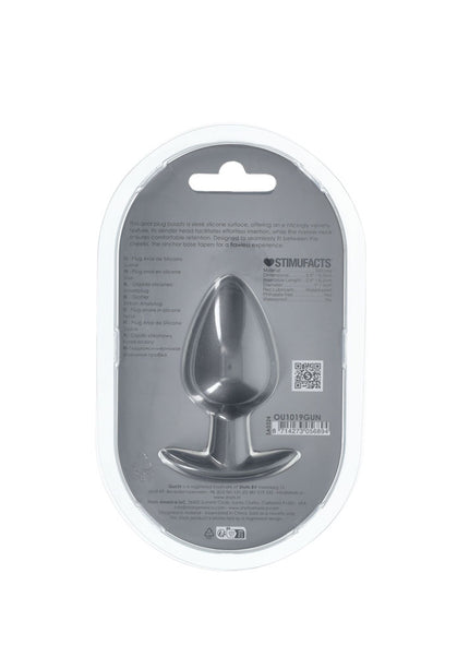 OUCH! Anal Plug - Large - Gun Metal - Gun Metal Grey 8.9 cm Large Butt Plug