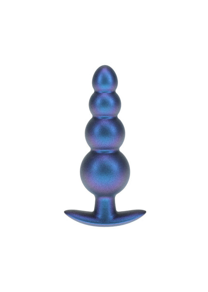 OUCH! Beaded Anal Plug - Metallic Blue - Metallic Blue 11.7 cm Butt Plug