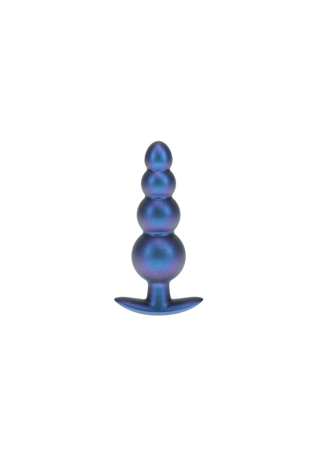 OUCH! Beaded Anal Plug - Metallic Blue - Metallic Blue 11.7 cm Butt Plug