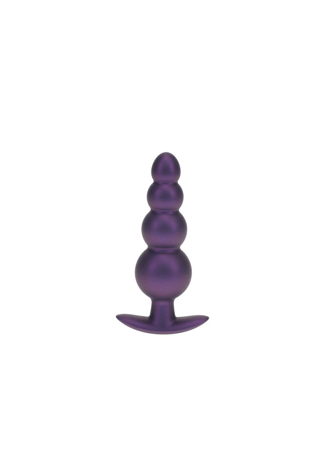 OUCH! Beaded Anal Plug - Metallic Purple - Metallic Purple 11.7 cm Butt Plug