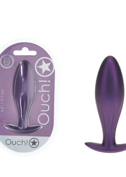 OUCH! Oval Anal Plug - Metallic Purple - Metallic Purple 11.7 cm Butt Plug
