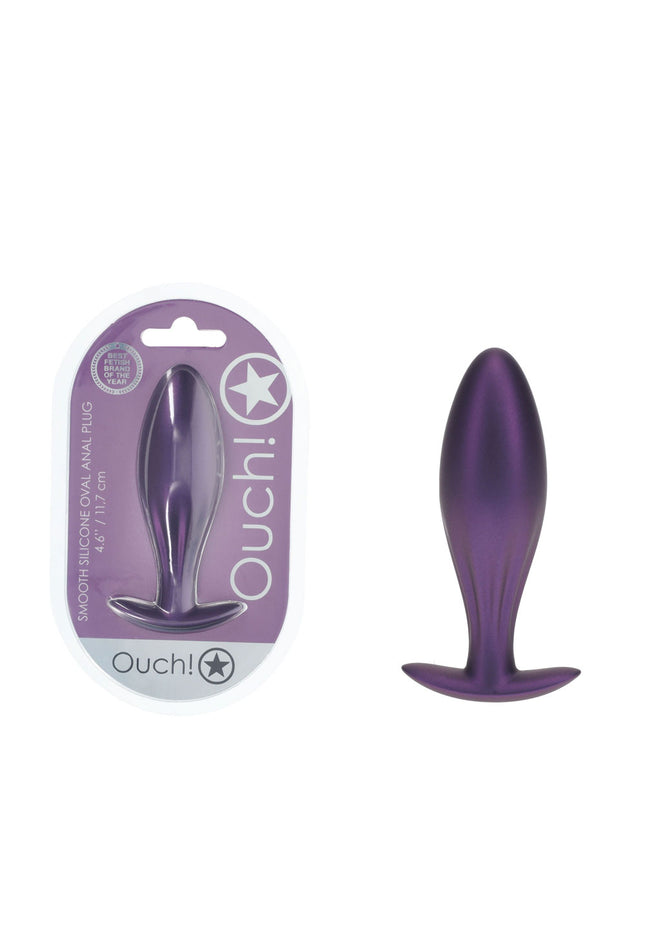 OUCH! Oval Anal Plug - Metallic Purple - Metallic Purple 11.7 cm Butt Plug