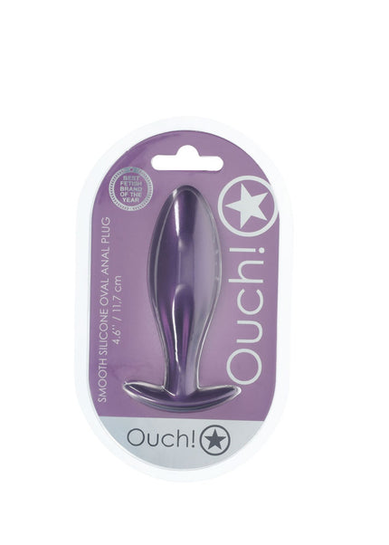 OUCH! Oval Anal Plug - Metallic Purple - Metallic Purple 11.7 cm Butt Plug