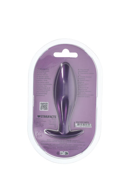 OUCH! Oval Anal Plug - Metallic Purple - Metallic Purple 11.7 cm Butt Plug