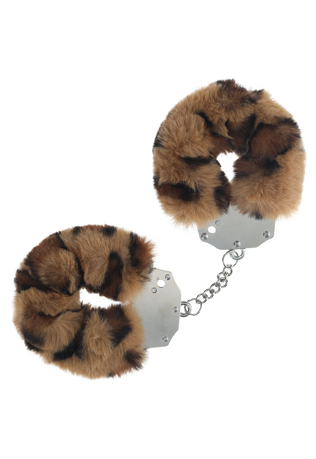 OUCH! Heavy-Duty Fluffy Cuffs - Leopard - Leopard Fluffy Restraints