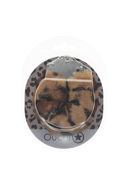 OUCH! Heavy-Duty Fluffy Cuffs - Leopard - Leopard Fluffy Restraints
