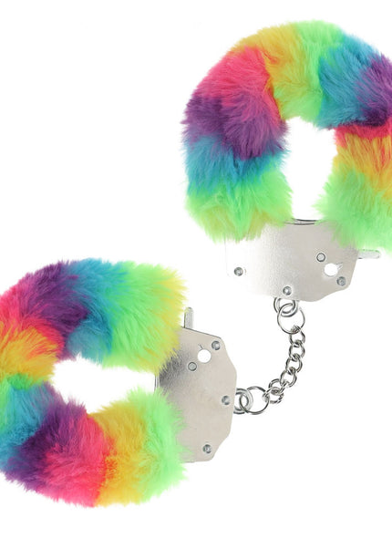 OUCH! Heavy-Duty Fluffy Cuffs - Multicolour 1 - Multicoloured Fluffy Restraints