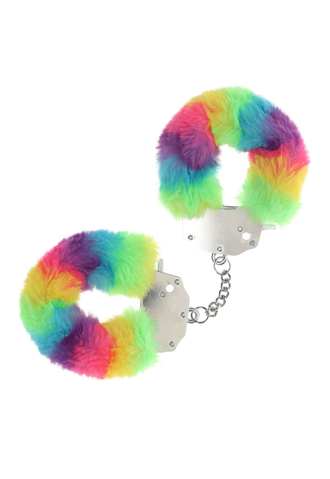 OUCH! Heavy-Duty Fluffy Cuffs - Multicolour 1 - Multicoloured Fluffy Restraints