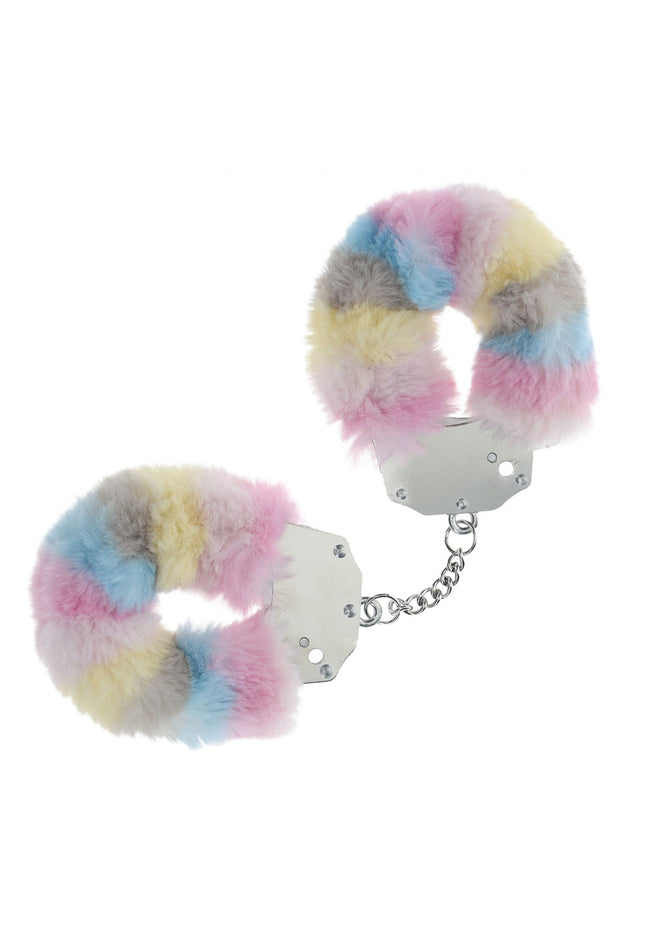 OUCH! Heavy-Duty Fluffy Cuffs - Multicolour 2 - Multicoloured Fluffy Restraints