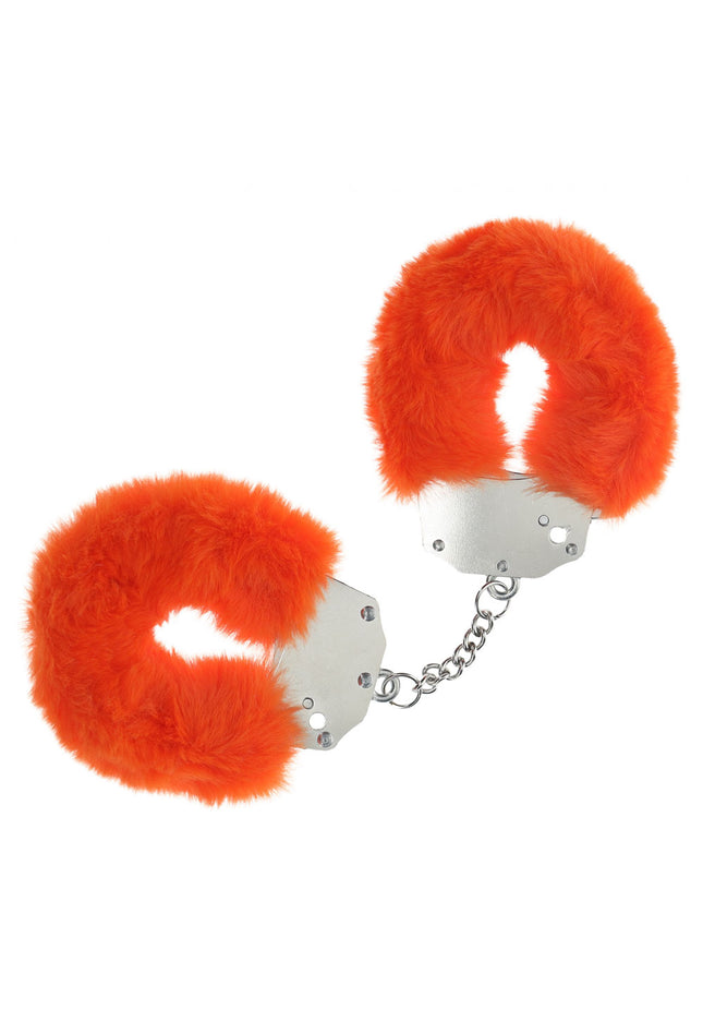 OUCH! Heavy-Duty Fluffy Cuffs - Orange - Orange Fluffy Restraints
