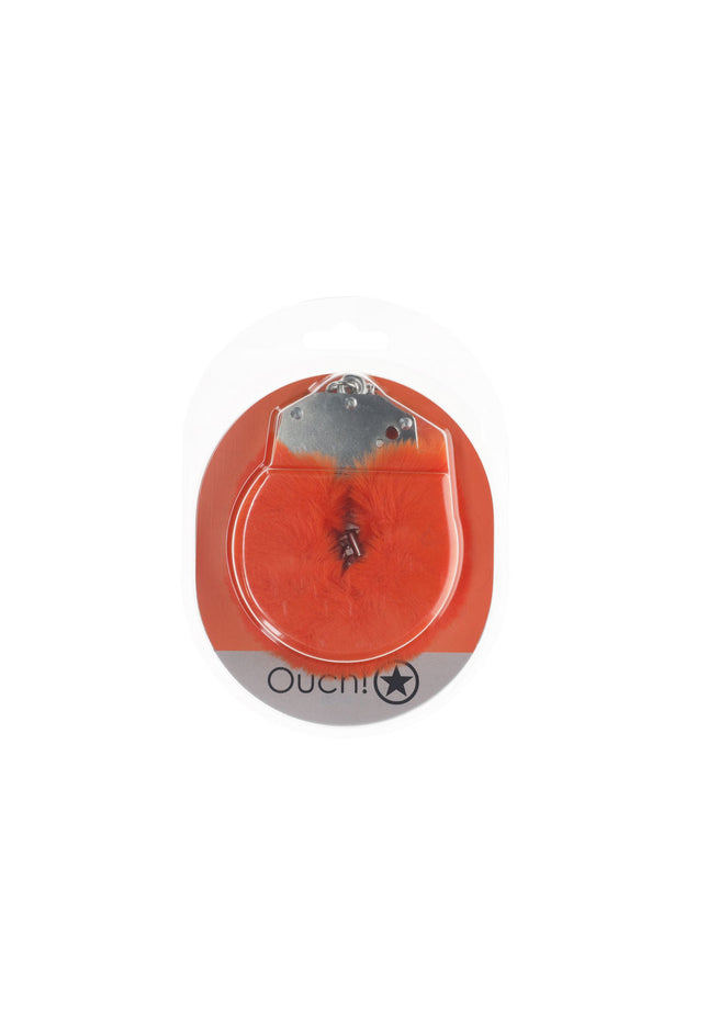 OUCH! Heavy-Duty Fluffy Cuffs - Orange - Orange Fluffy Restraints
