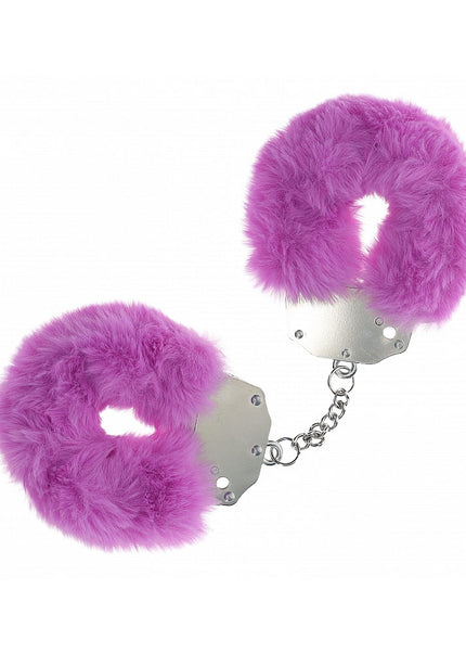 OUCH! Heavy-Duty Fluffy Cuffs - Purple - Purple Fluffy Restraints
