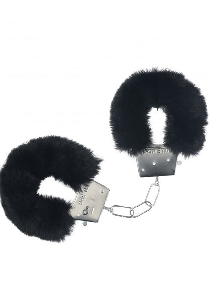 OUCH! Classic Fluffy Cuffs - Black - Black Fluffy Restraints