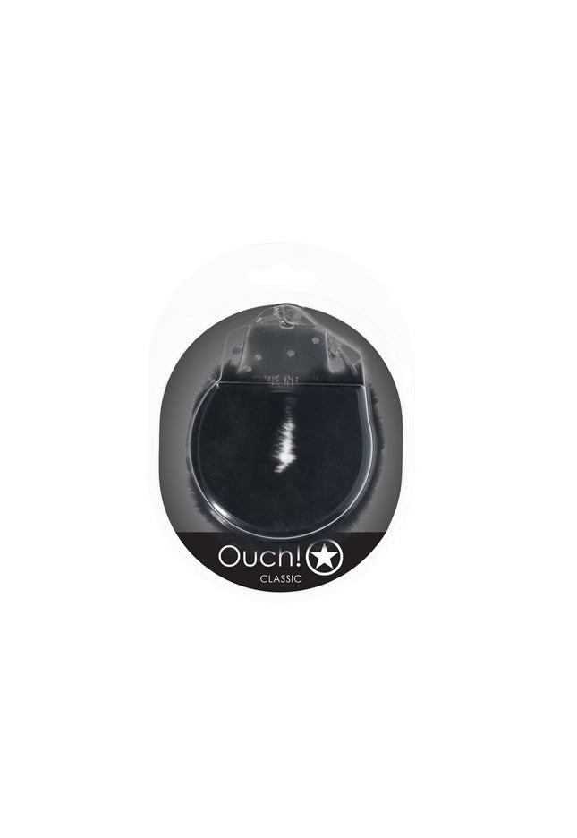 OUCH! Classic Fluffy Cuffs - Black - Black Fluffy Restraints