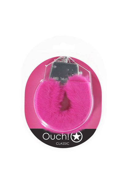 OUCH! Classic Fluffy Cuffs - Pink - Pink Fluffy Restraints