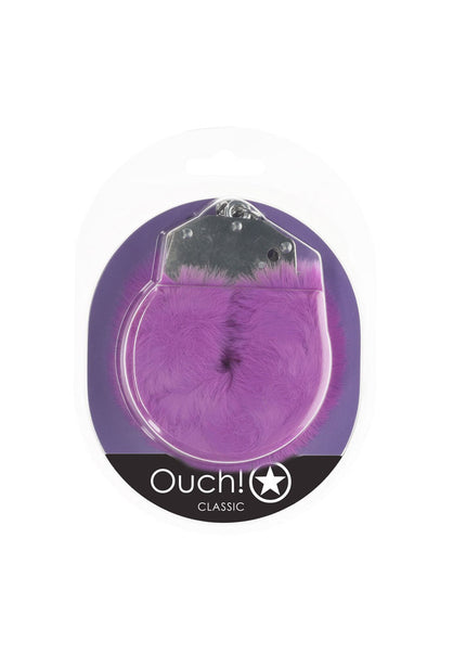 OUCH! Classic Fluffy Cuffs - Purple - Purple Fluffy Restraints