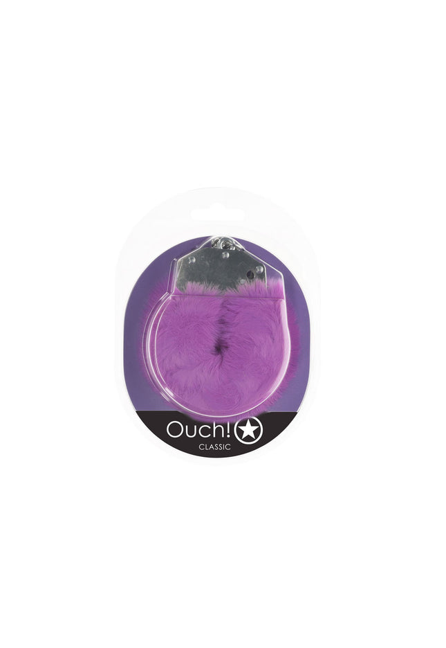 OUCH! Classic Fluffy Cuffs - Purple - Purple Fluffy Restraints