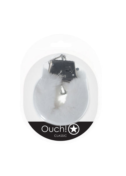 OUCH! Classic Fluffy Cuffs - White - White Fluffy Restraints