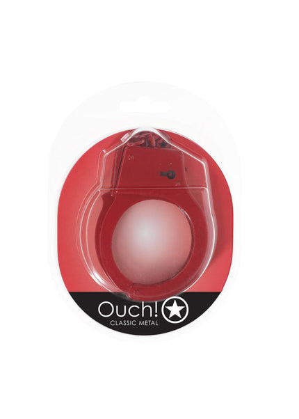 OUCH! Classic Metal Cuffs - Red - Red Restraints